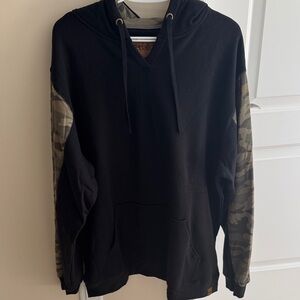 Men's Black Camo Sleeve Hoodie